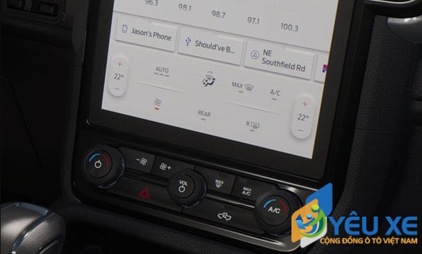 chinh dieu hoa cua ford ranger 2022 moi